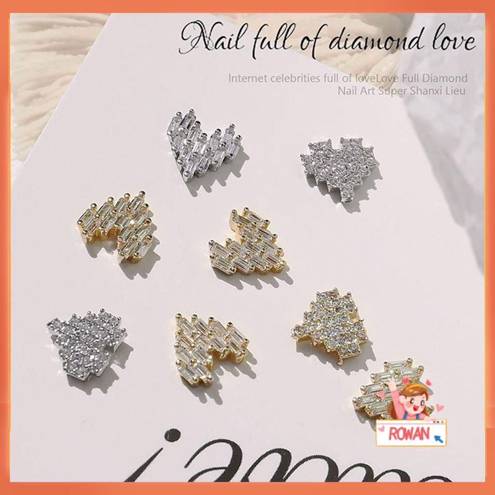 R-flower Nail Rhinestones Nail Perhiasan Liontin Glitter Nail Charm Kristal Dengan Mutiara