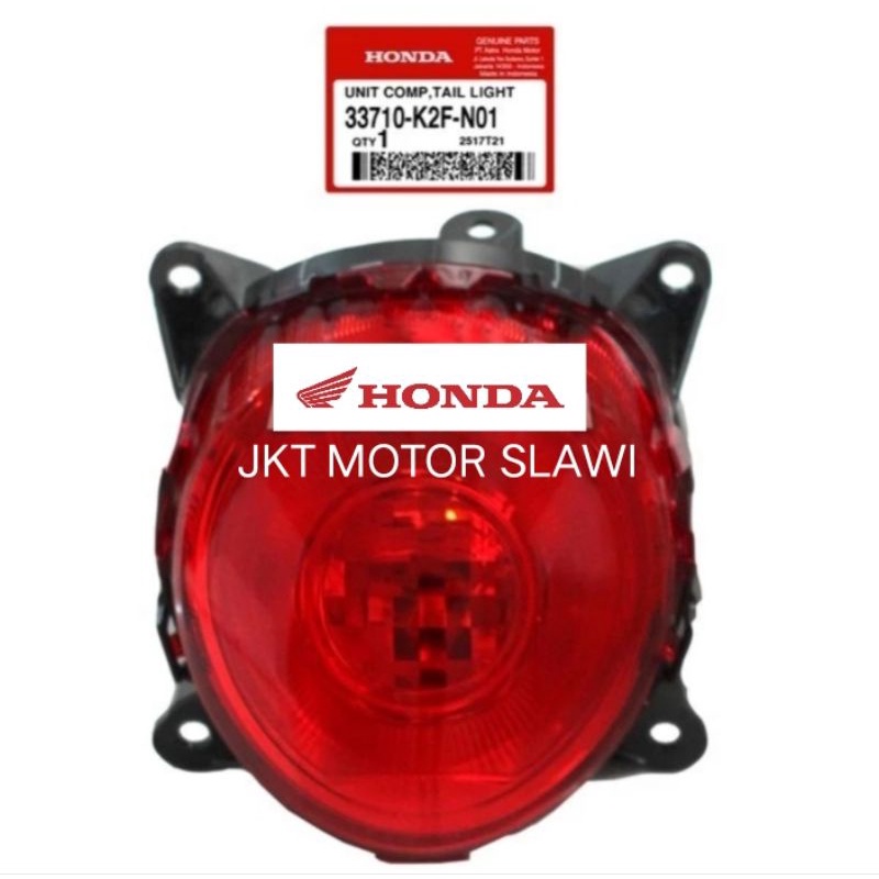 33710-K2F-N01 stop assy lampu belakang unit comp tail light scoopy new led 2021 asli honda