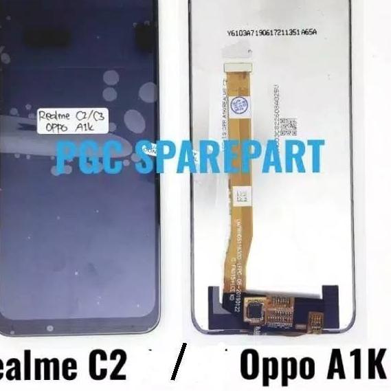 팝 Original OEM LCD Touchscreen Fullset Realme C2 / RMX 1941 - Oppo A1K - Real Me Realmi 1007648 Mili