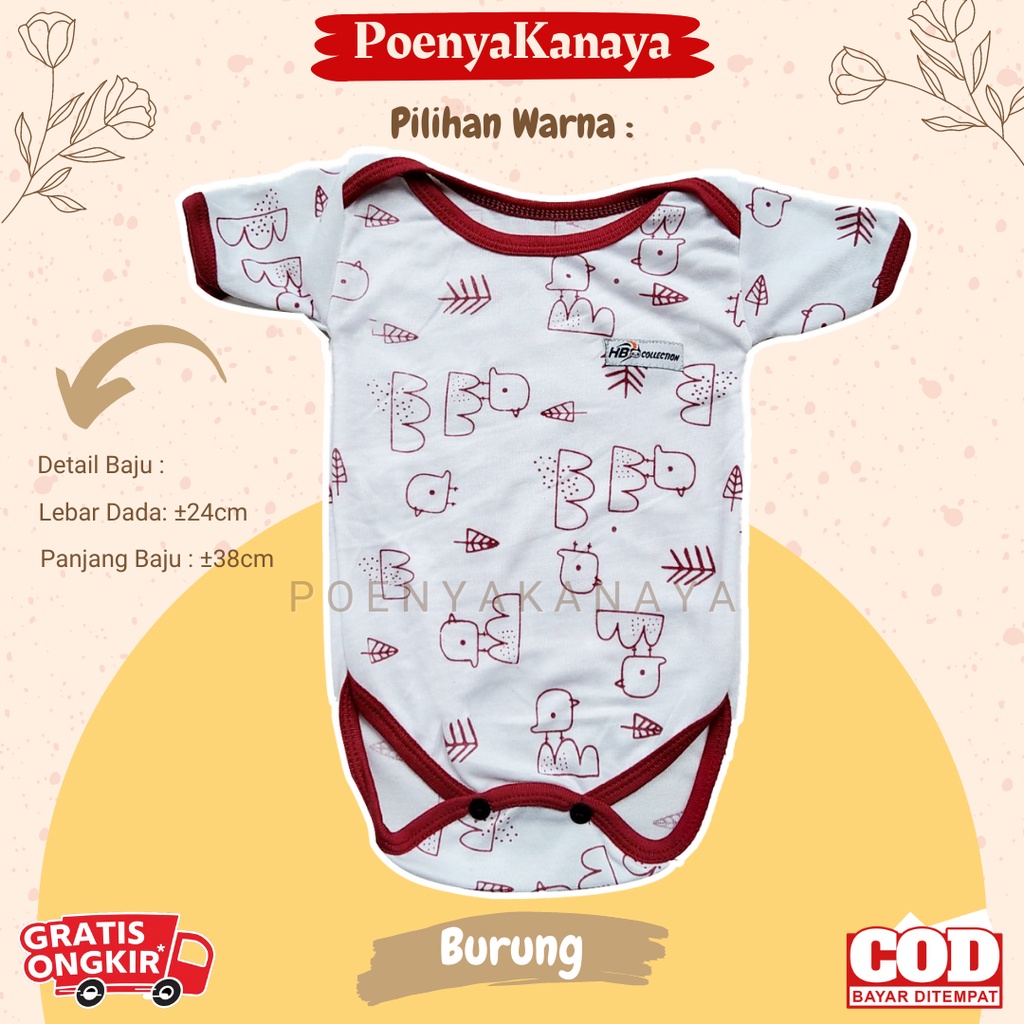 3pc/1pc Jumper Pendek Bayi SERI MAROON HBc 0-6 Bulan KD04