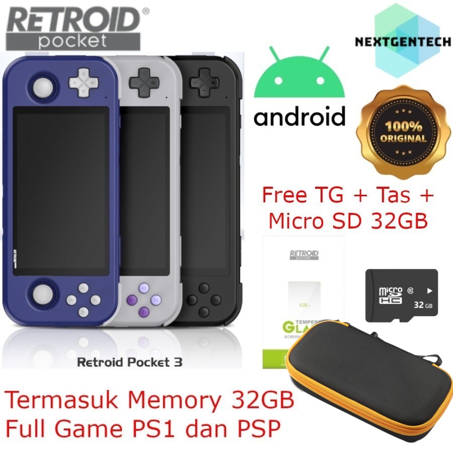 Retroid Pocket 3 Handheld Game Console Retro Android 11 System 3+32GB