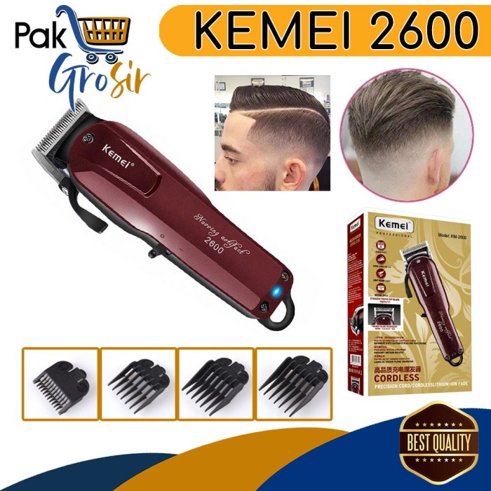 KEMEI KM 2600 ALAT MESIN CUKUR POTONG RAMBUT HAIR CLIPPER CORDLESS