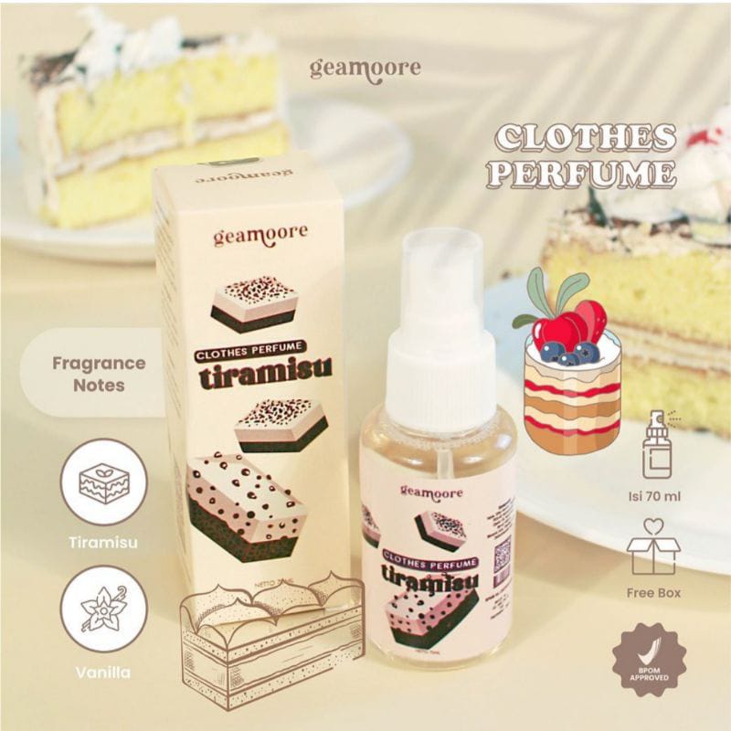 GEAMOORE CLOTHES PERFUME PARFUM 70 ML - SOFT BABY - PEAR