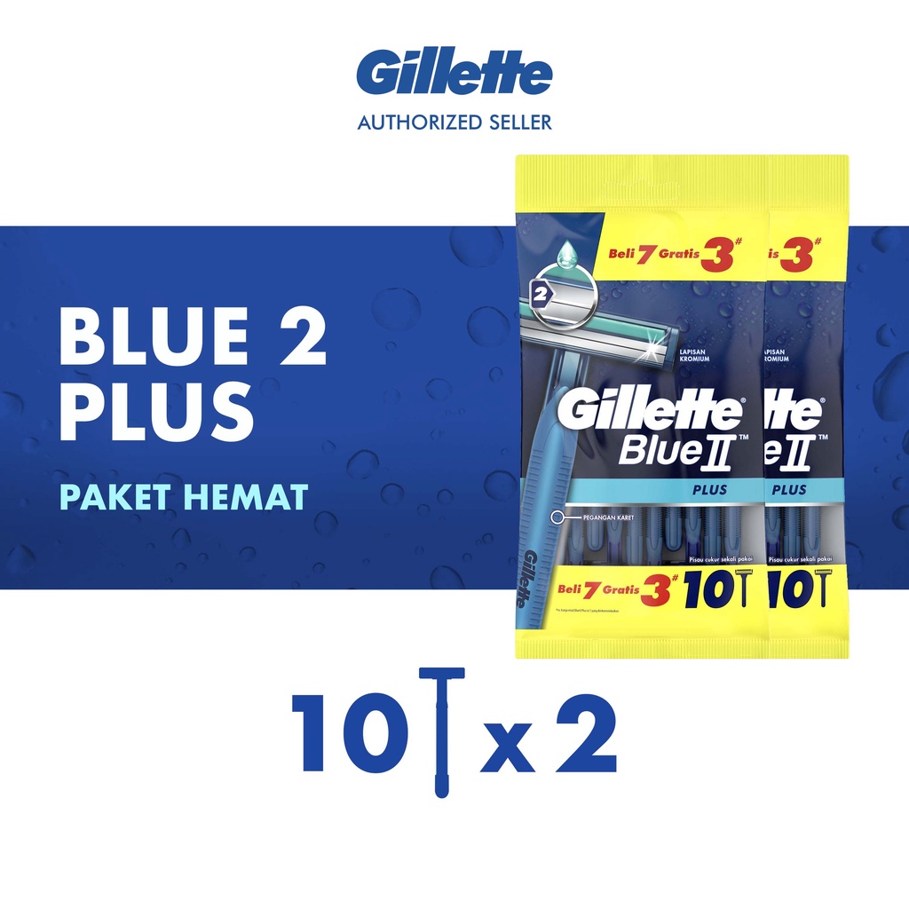 Gillette Pencukur Blue 2 Plus Razor Pisau Cukur - Isi 2