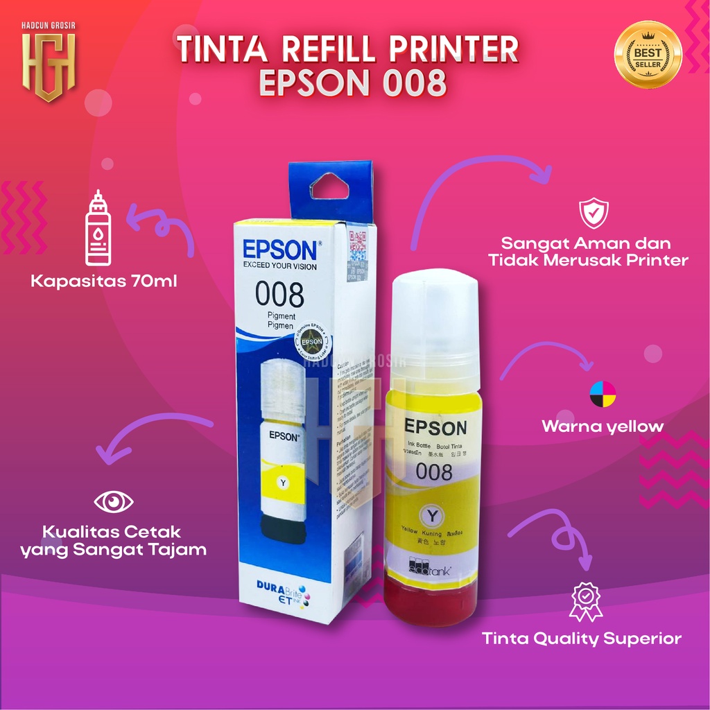 1 SET 4 PCS Tinta Epson 008 Tinta Printer L6550 L6580 L15150 L15160 Premium