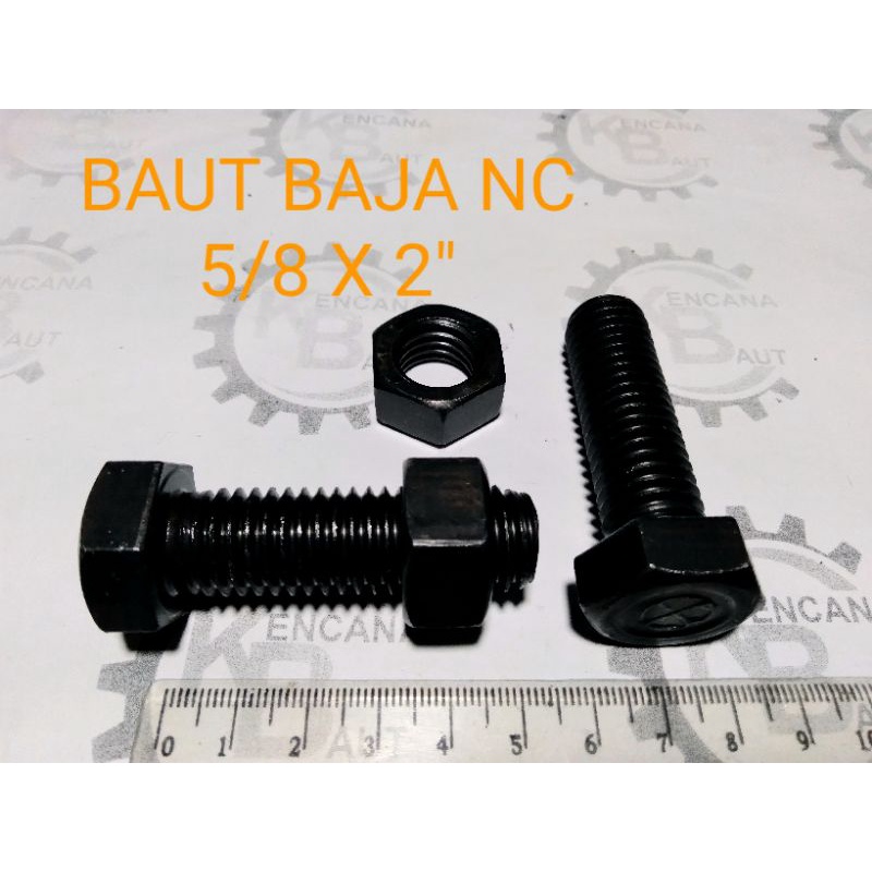 BAUT BAJA UNC 5/8 X 2" / BAUT HITAM NC 5/8 X 2"