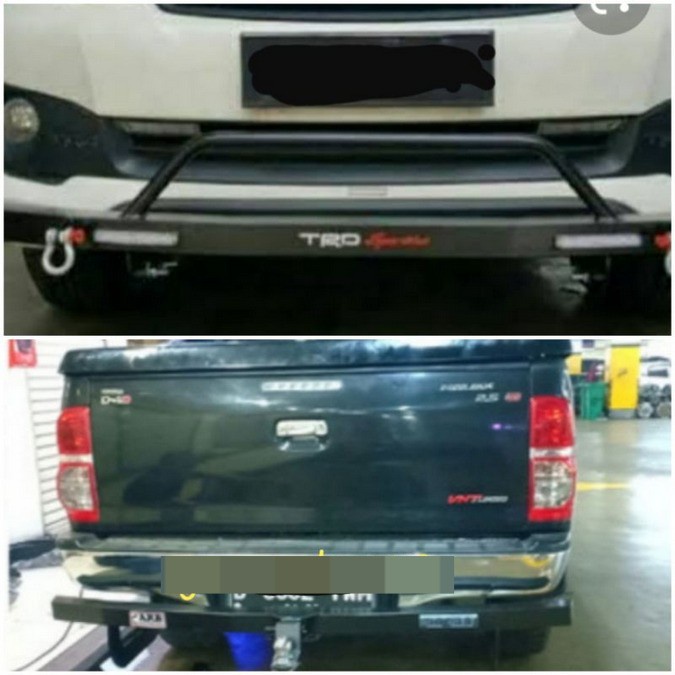Paket Bumper Tanduk Depan Belakang Mobil Hilux
