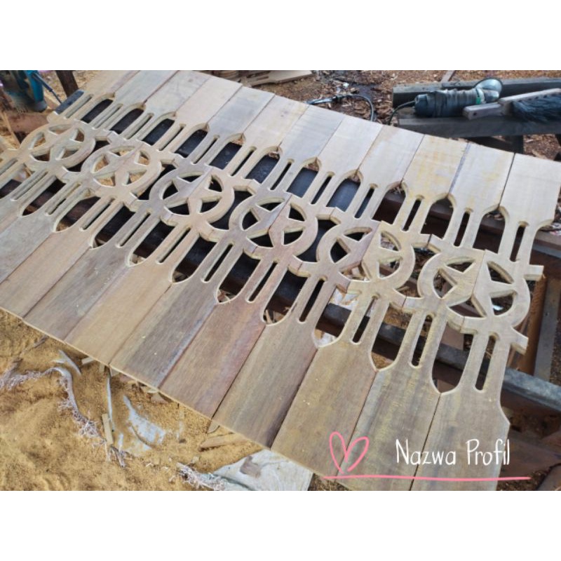 Pagar Ukir Ukuran 40cm Bahan Ulin