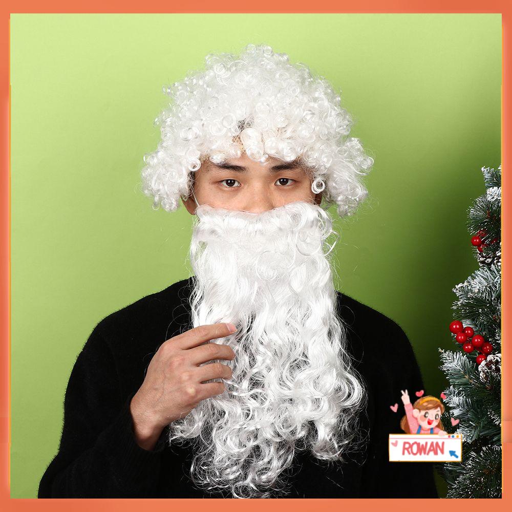 R-bunga Santa Claus Jenggot Palsu Hot White Beard Wig Pesta