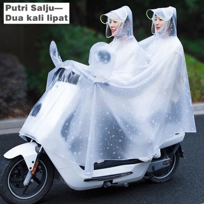 Zacro Jas Hujan Motor Motif Jas Hujan Wanita Ponco Super Tebal 2 Orang