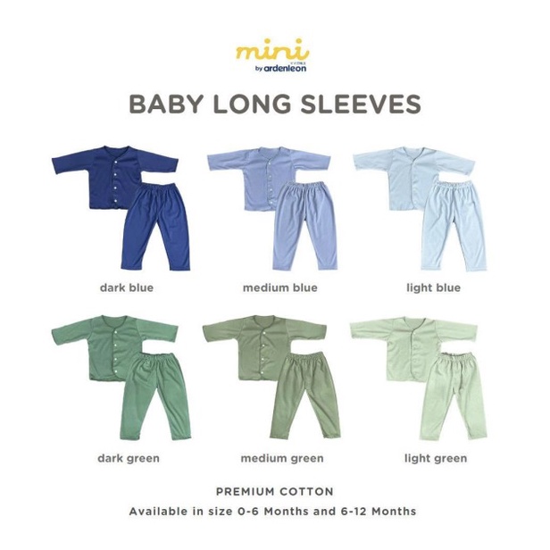 Ardenleon MINI Series Baby Long Sleeves | Green &amp; Blue