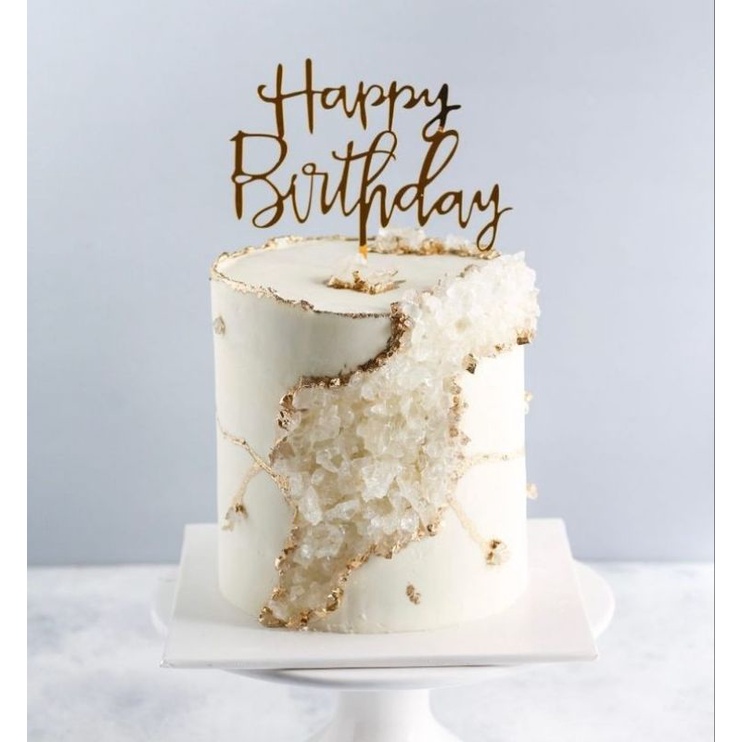 

geode white cristal cake tinggi standart