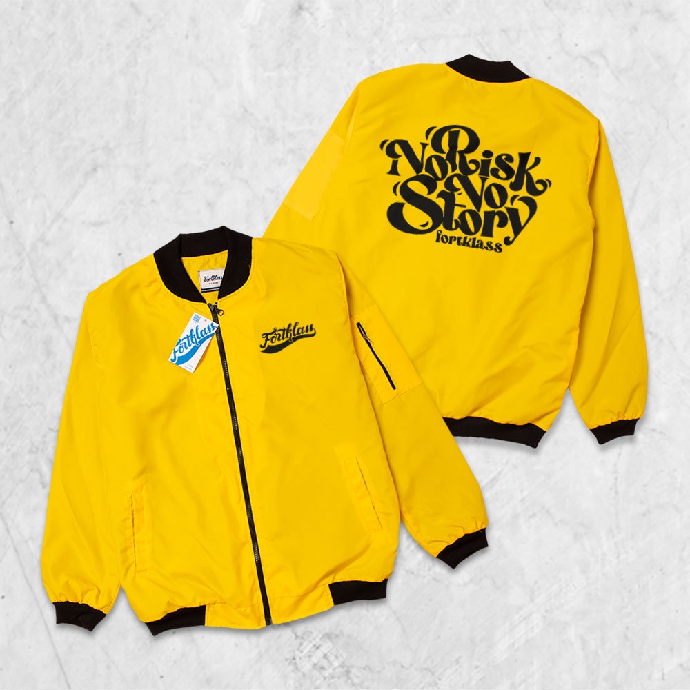 Fortglass Jaket Bomber Gafi Risk Jaket pria Lengan Panjang
