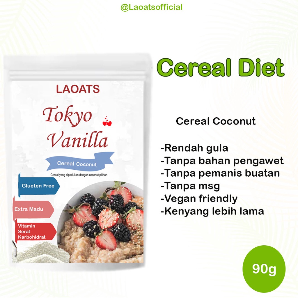 

Sereal Diet Pelangsing Penurun Berat Badan Rolled Oat Almond Milk Chia Seed Oatmeal Rendah Gula Coconut Tokyo Vanilla Laoats (90g)