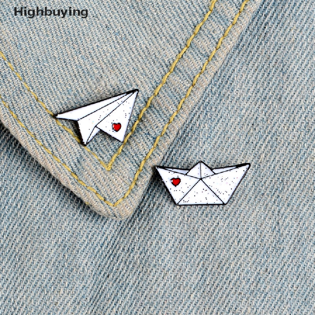 Hbid Pesawat Kertas Perahu Enamel Pin Cinta Bros Kerah Pin Baju Tas Pesawat Feri Lencana Mini Perhiasan Hadiah Glory