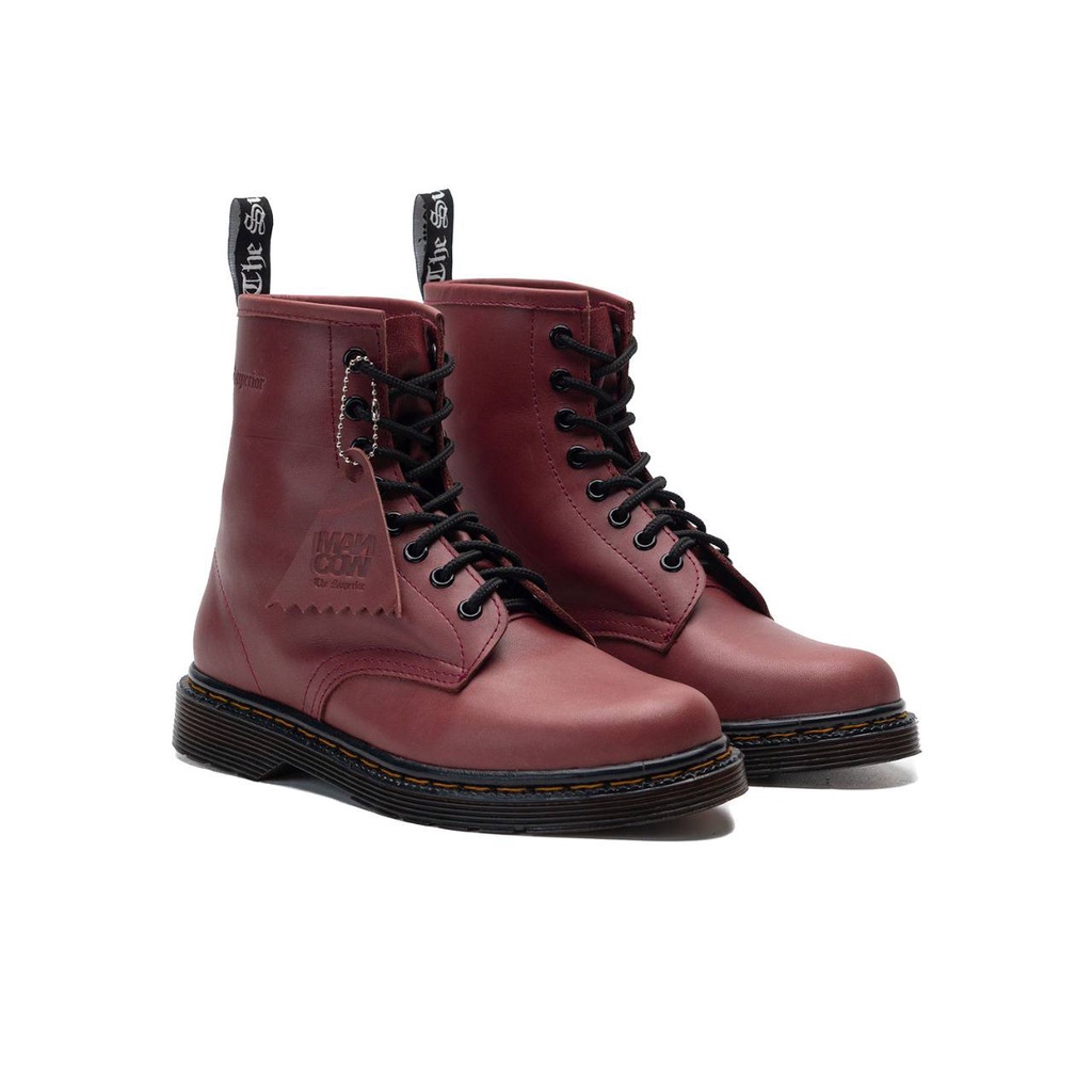 Mancow High Boots Crazy Horse Cherry Sepatu Formal Pria Wanita Original Kulit Asli