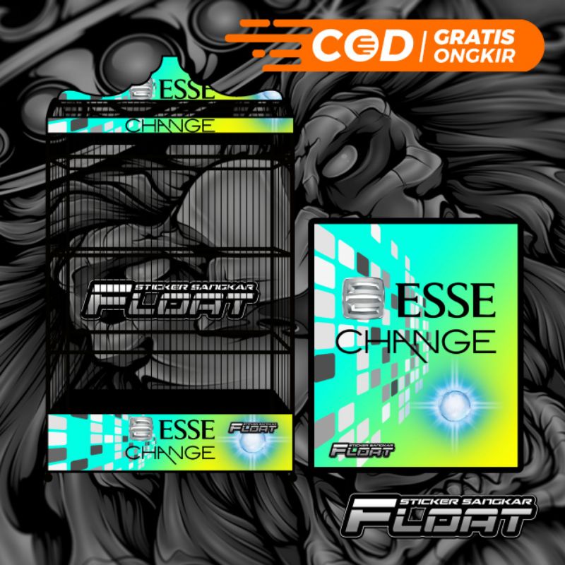 STIKER DECAL SANGKAR KANDANG KOTAK REPLIKA GEPENGAN KOSAN KOHSAN MOTIF DOUBLE