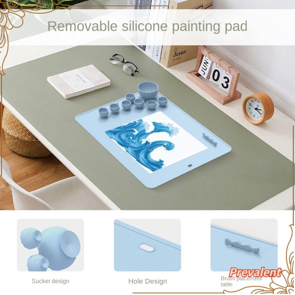 Preva Silicone Painting Mat Art Waterproof Creater Mat Matras Artis Blending Tinta Dengan Cangkir Air Dan Tempat Cat