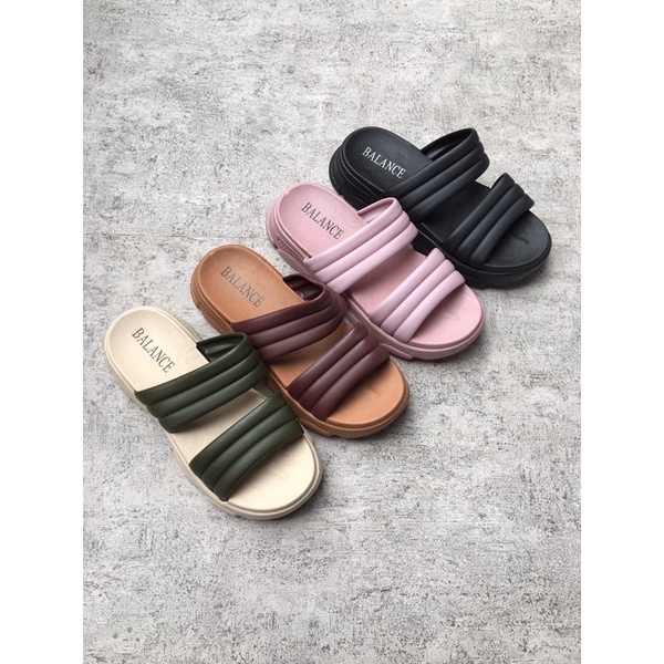 Sandal Platform Garis Tali Dua 2201-15K
