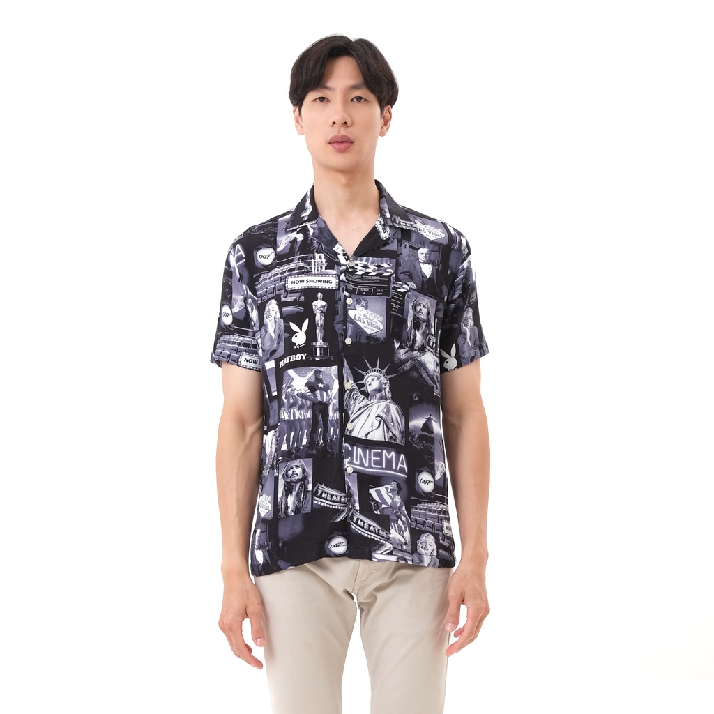 SANVANINA Kemeja Pantai Unisex Motif Hawaiian - Hollywood Shirt E-2045
