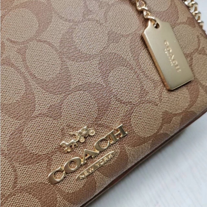 Coach Cammie Chain Shoulder Bag In Signature Canvas In Light/Khaki (C89149)