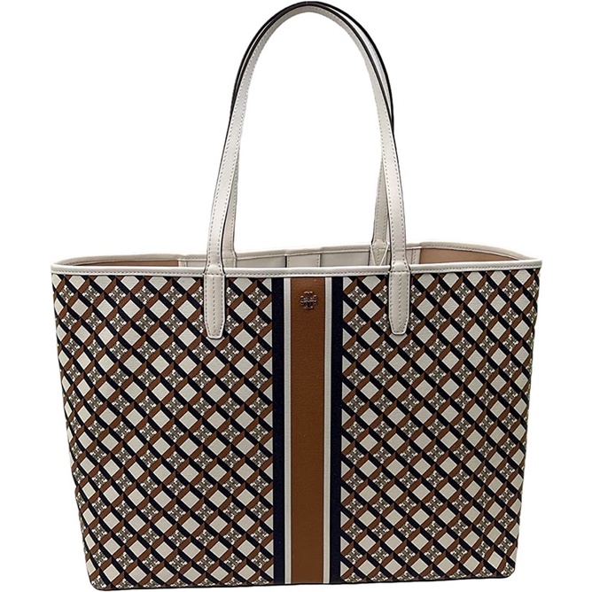 Tory Burch Leather Trimmed Tote Bag TB 82398