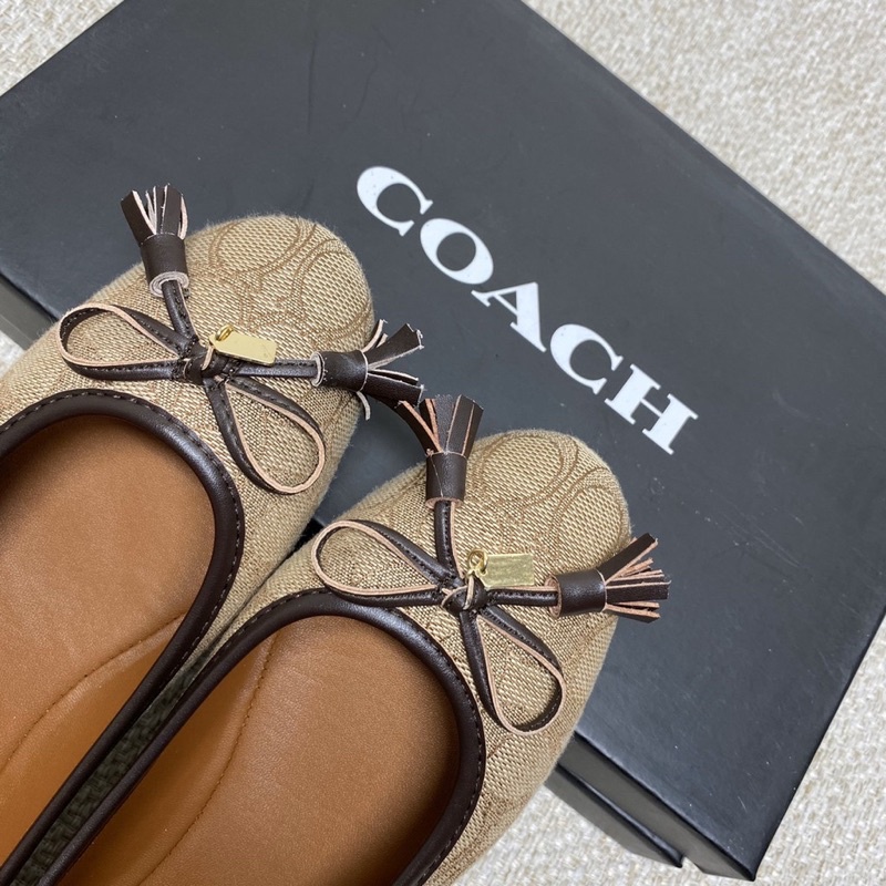 Coach Flatshoes Signature Canvas Khaki