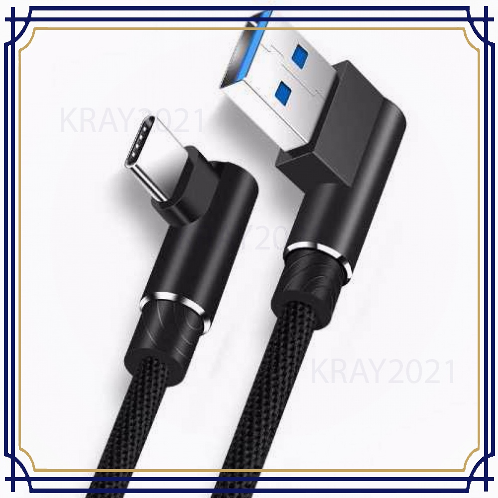 Kabel Charger USB Type C L Shape Cable 2.1A 1 Meter -CB562