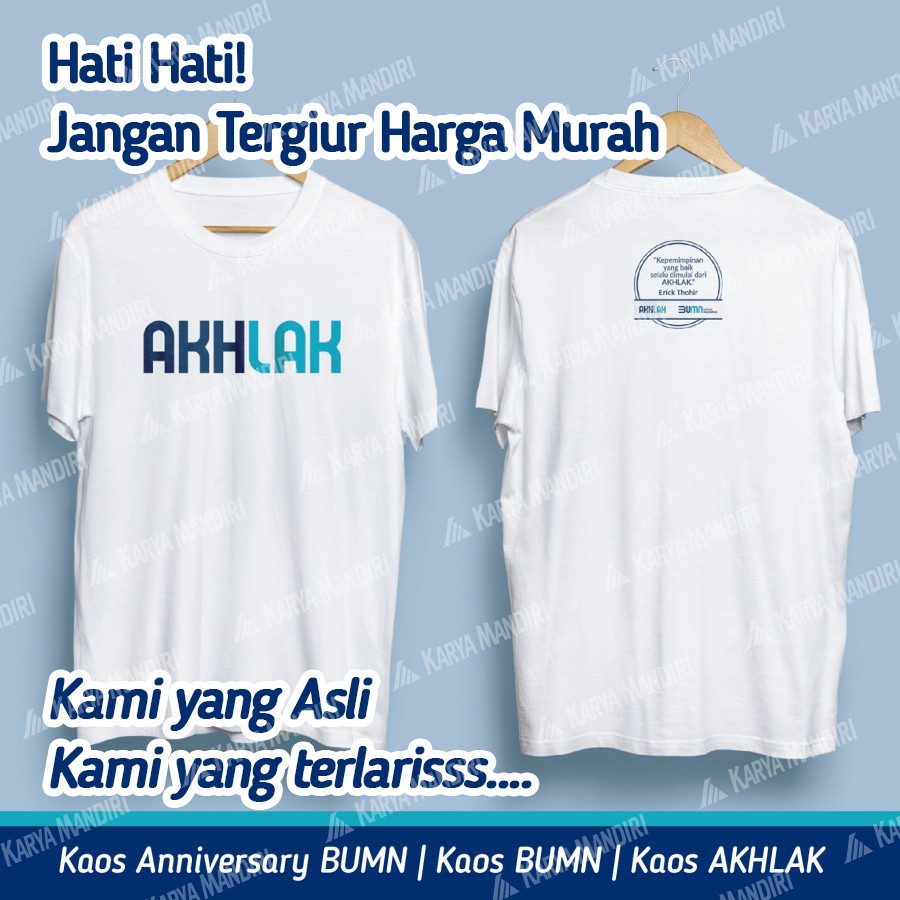 Kaos BUMN AKHLAK kaos Akhlak merchandise bumn Terlaris