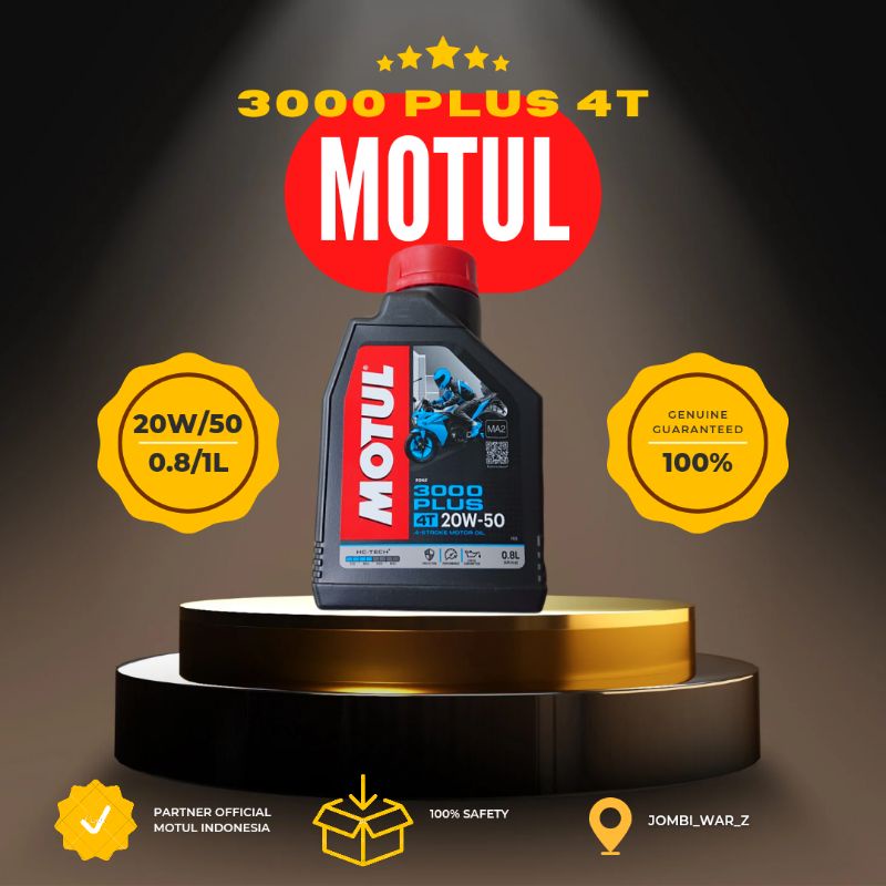 OLI MOTUL 3000 PLUS HI-TECH 4T 800ML/1L 20W/40 ORIGINAL MOTUL