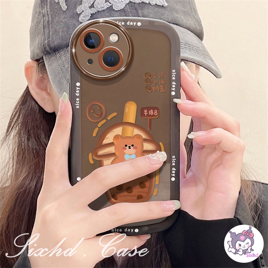 OPPO A77s A57 A17 A16 A15 A76 A78 A95 A96 A55 A17K A74 A54 A7 A5s A3s A12 A53 A33 A32 A31 A9 A5 A94 A92 A52 Reno 8T 8Z 7Z 6Z F11 Cartoon Milk Tea Bear Phone Soft Case