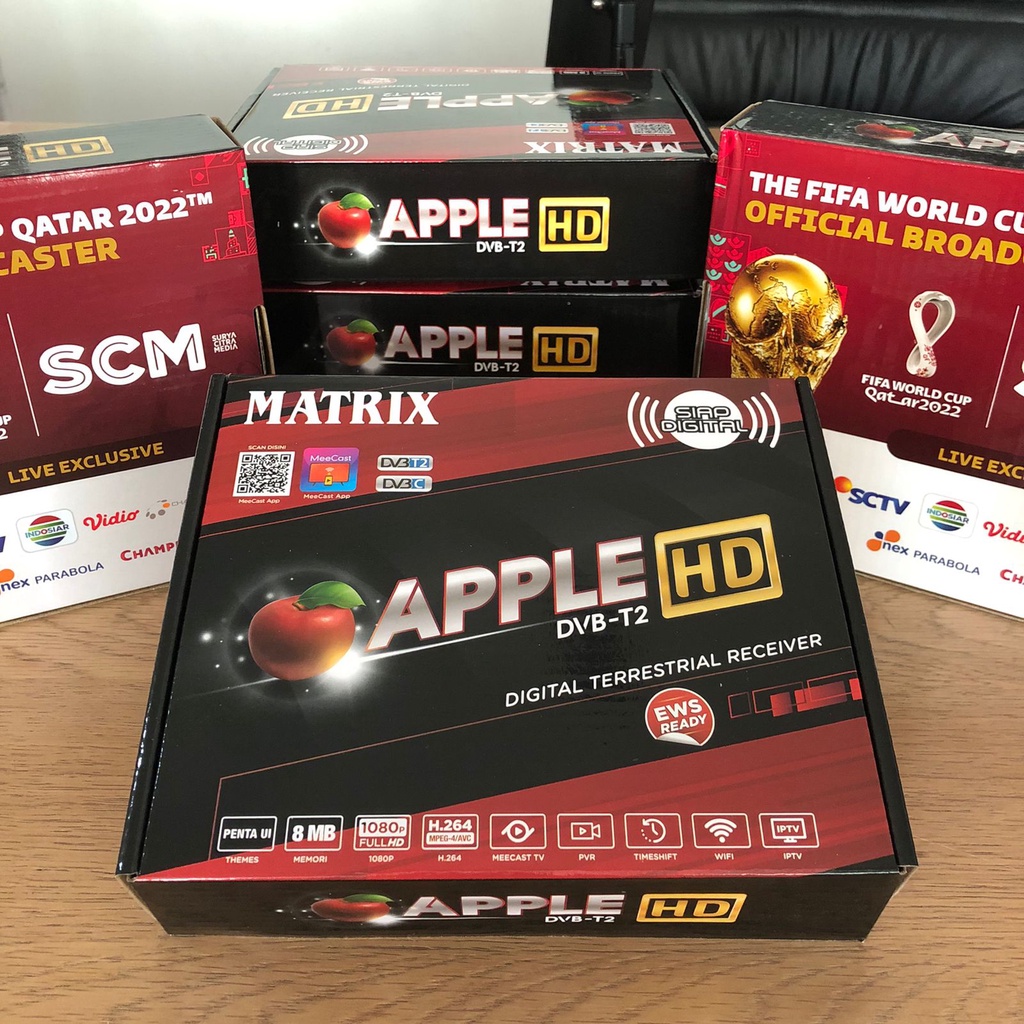 MATRIX APPLE MERAH / SILVER STB DIGITAL YOUTUBE SET TOP BOX DVB T2 / GARUDA BIRU PREMIUM / PENERIMA 