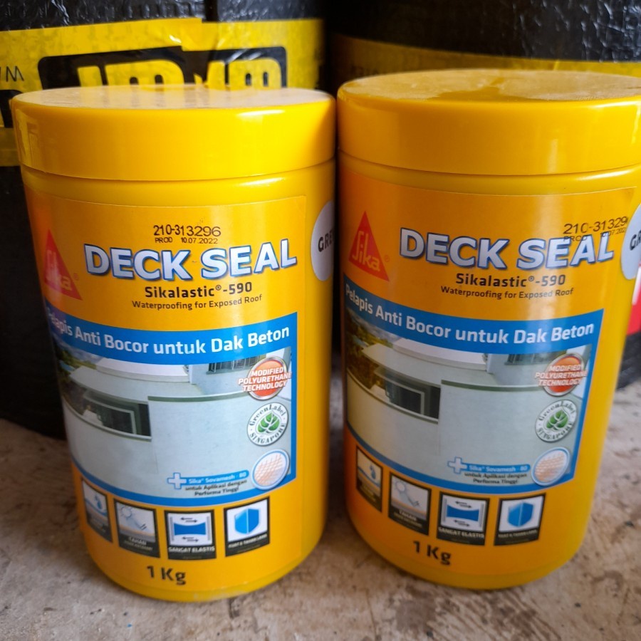 Sika - Deck Seal Sikalastic 590 Waterproofing Pelapis Anti Bocor Atap &amp; Dak Beton 1Kg