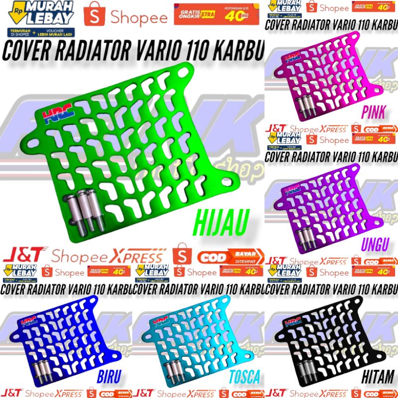 Cover radiator hrc vario 110 cnc vario karbu almunium / tutup cover radiator vario 110 cnc almunium