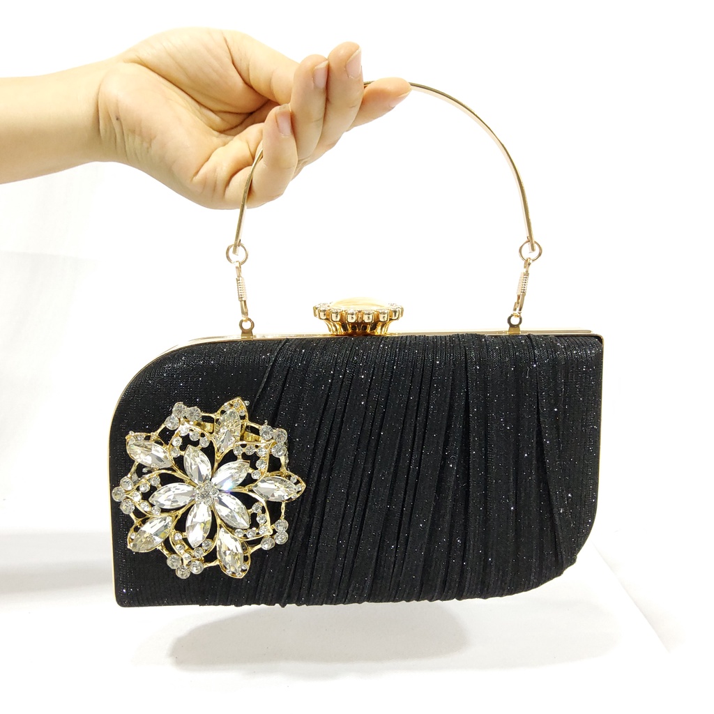 Model Baru! Clutch Pesta Farnell Import Tas Kondangan Wanita Diamond D6454