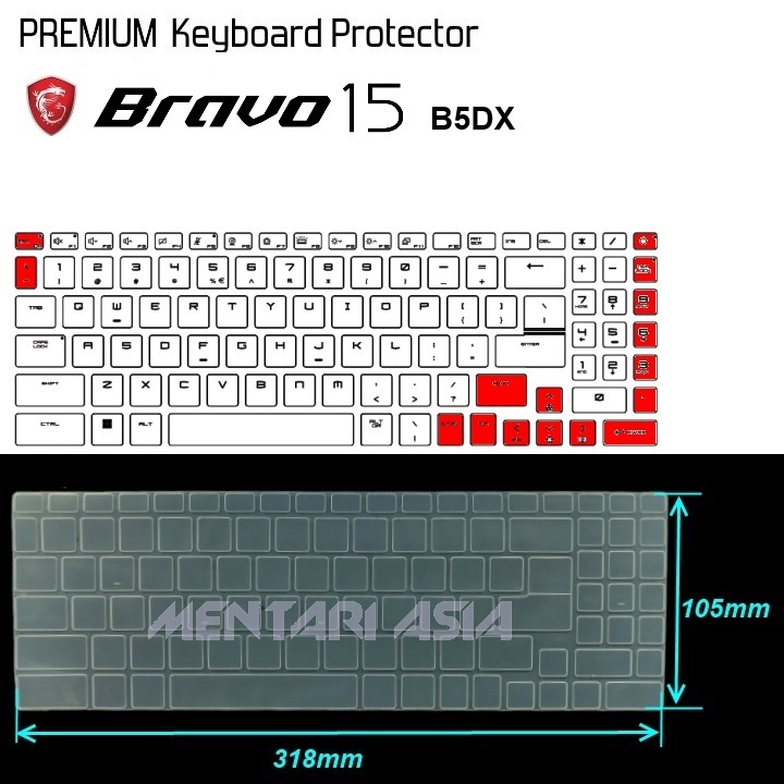 Keyboard Protector MSI Bravo 15-B5DX - PREMIUM Clear