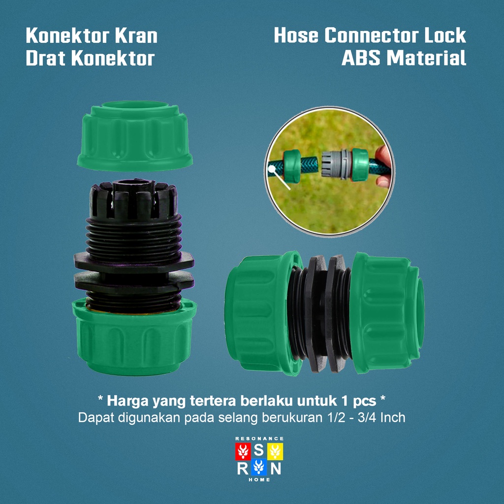 Drat Sambungan Selang Air 1/2 - 3/4 / Hose Connector Resonance Home