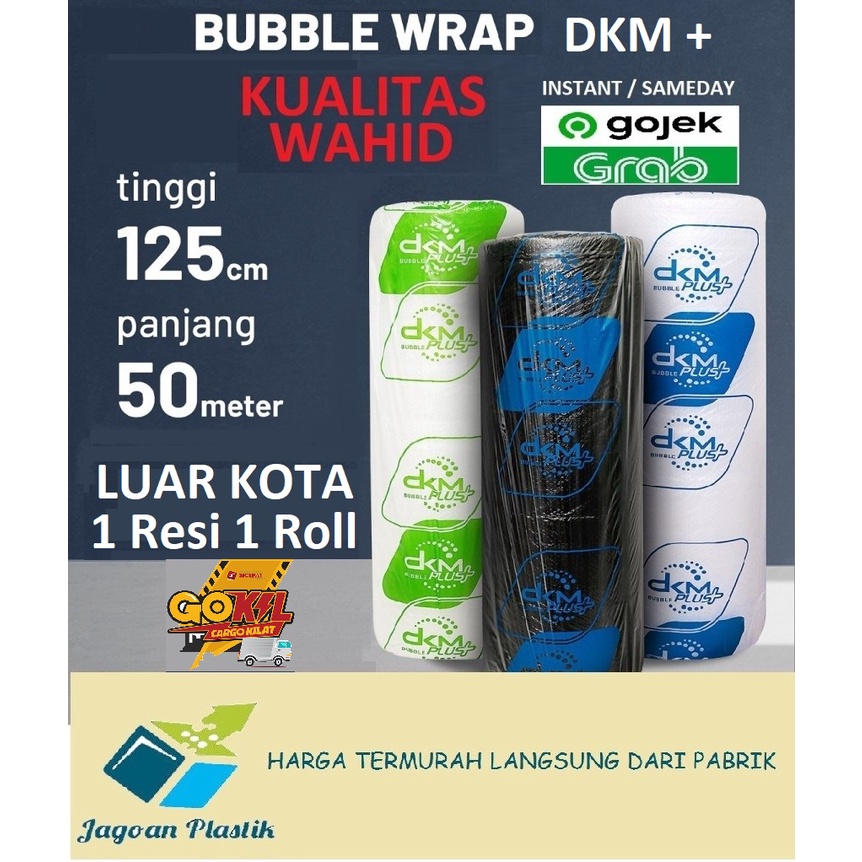 BUBBLE WRAP PREMIUM EKONOMIS TEBAL 125 CM x 50 M | GOJEK MAX 2 BUBBLE | LUAR KOTA MAX 1 BUBBLE