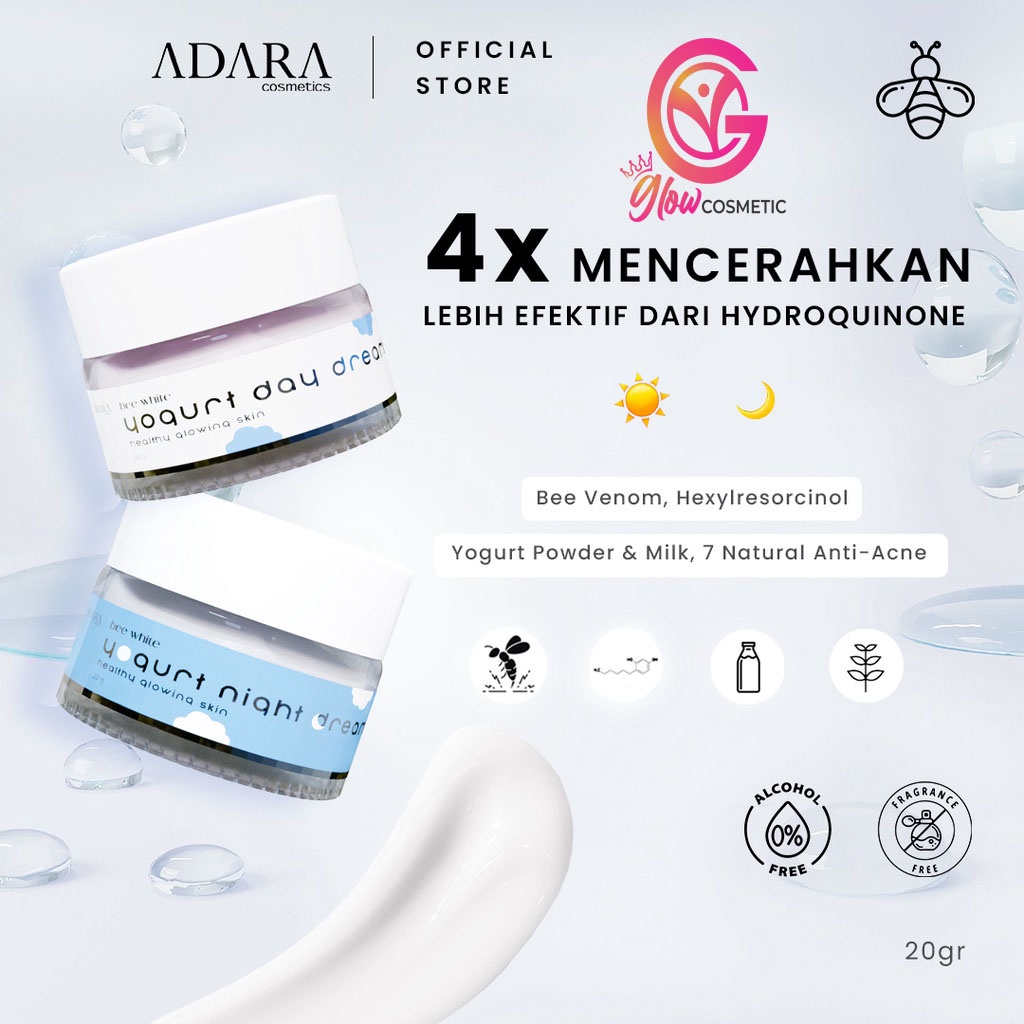 ADARA - BEE WHITE YOGURT DAY CREAM | NIGHT CREAM (20G)