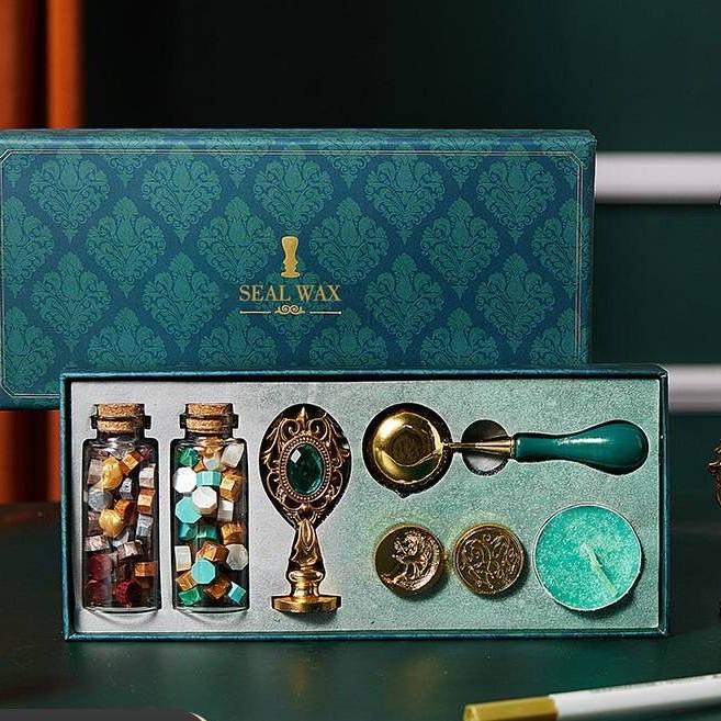 

Retro Seal Wax Beads Set Stempel Sealing Lilin Segel Wax Stempel