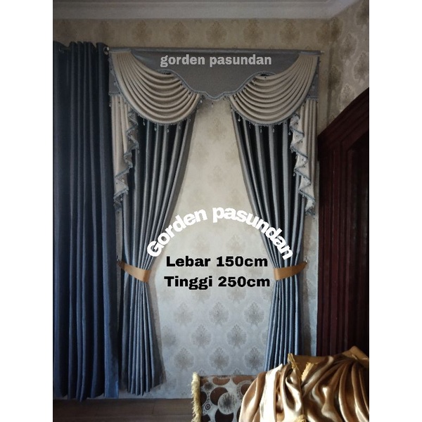 gorden poni mewah 1 set gelombang rumbai