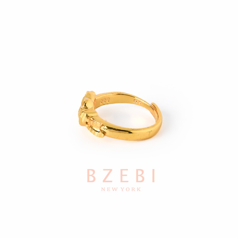 Bzebi Cincin Hati Emas Saudi 24k, Cincin Terbuka Dapat Disesuaikan, Anti Karat, Gaya Korea, Aksesoris Fashion Wanita, Aksesoris Harian, Perhiasan Premium, Hadiah Ulang Tahun Dengan Kotak 378r