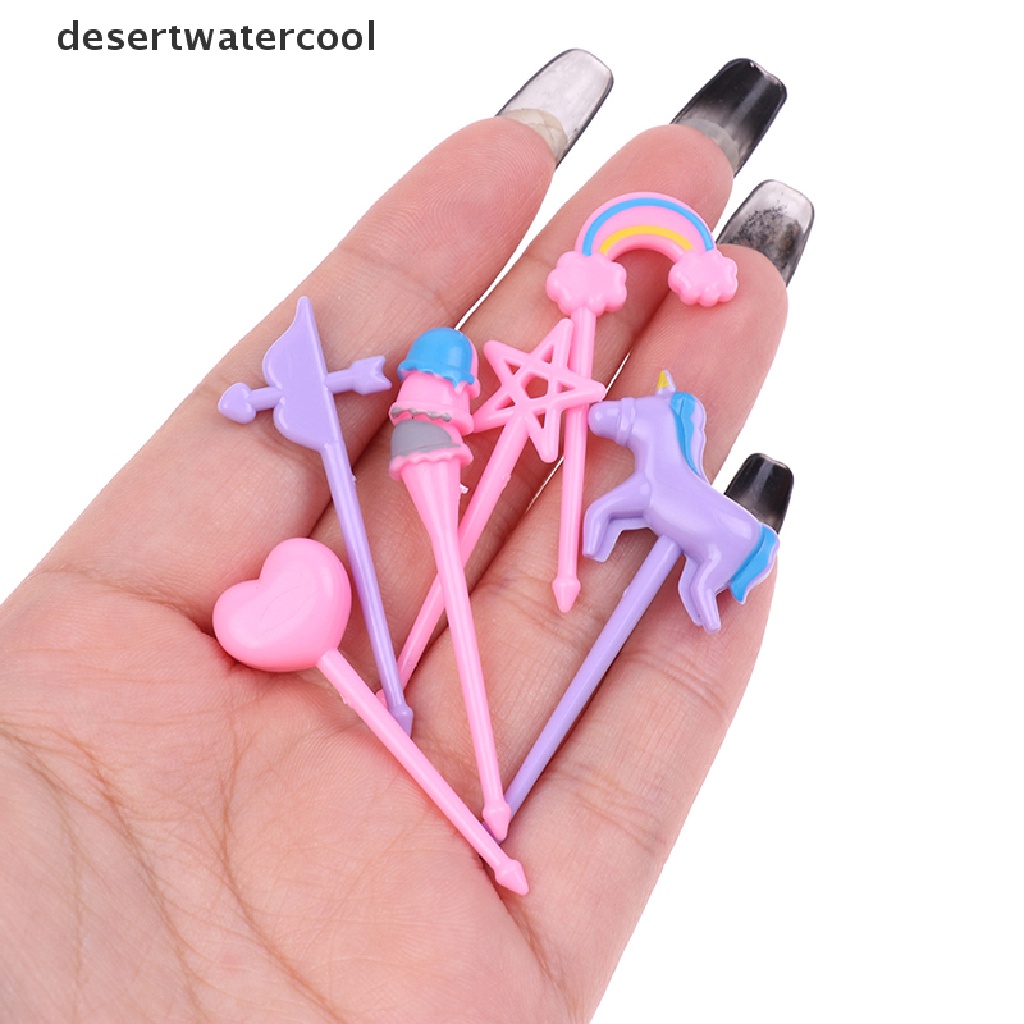 Deid 6Pcs Kid Anak Kuda Lucu Makanan Buah Pick Garpu Bento Lunch Box Hias Martijn