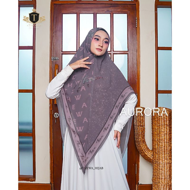 READY Khimar Syari Thewa "AURORA" Printing