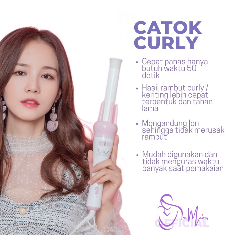 Catokan Cury Rambut Otomatis Alat Kecantikan Catok Rambut Pengeriting Rambut Automatic Catokan keriting Catok Magic Hair Curler Vivido Vogue 4 in 1 Original Premium Terbaru Terlaris Termurah
