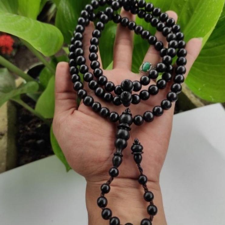 Tasbih kayu bertuah galih kelor hitam muslim tenggelam 8mm –PRG.21De22g