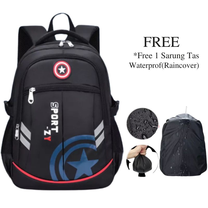 GTB - Ransel Sekolah Untuk Remaja Gadis Anak Laki-laki Hight Sccholl Escollar Tas Fashion Sport Backpack Sekolah Anak Sd Smp Sma Kuliah Ransel Multifungsi COD