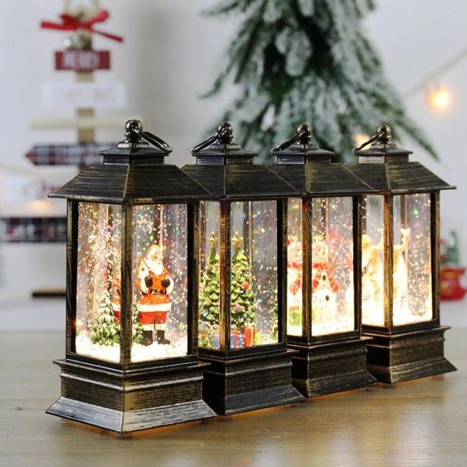 Lentera SnowGlobe Murah Pajangan LED Snow Globe Salju Hiasan Natal