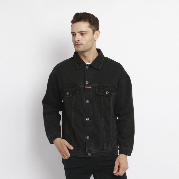 ⭐BISA COD⭐ Edwin Jaket Jeans City 01 Black LS - Black, M