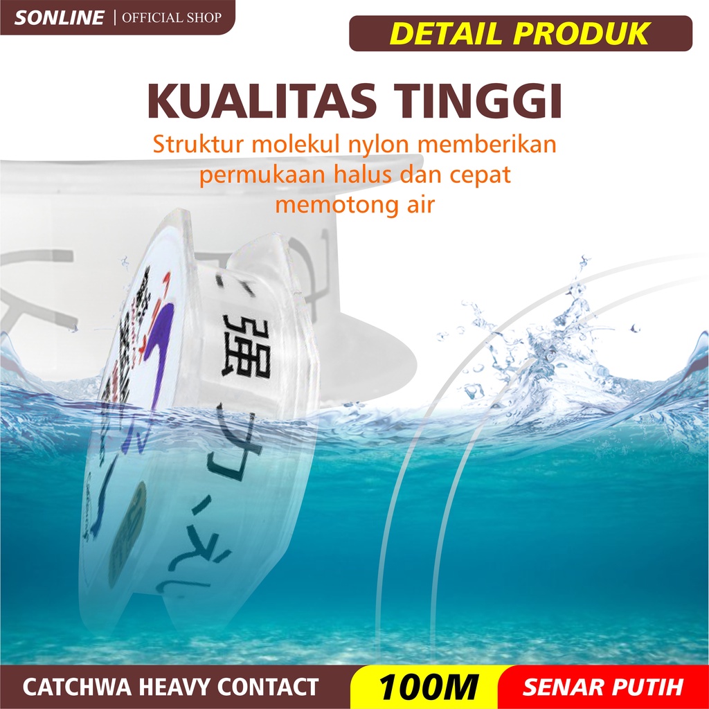 SONLINE  Tali Pancing Senar Pancing 100M Catchwa Japan Fishing Line Nylon Strengthen 7.30kg-21.5kg Premium Quality